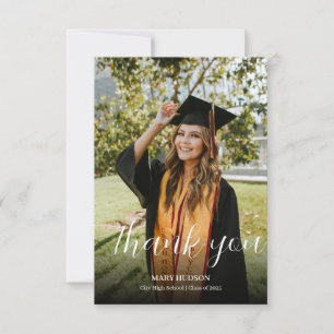 Cartão De Agradecimento Foto completa Graduação no Ensino Médio