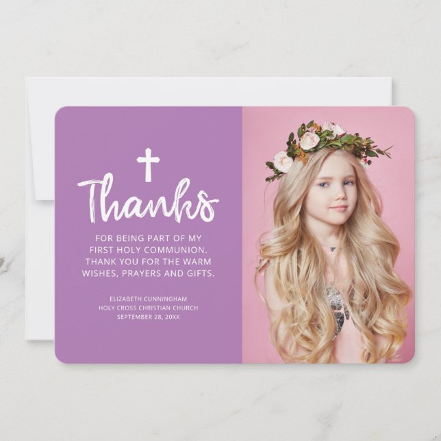 Cartão De Agradecimento Foto Comunitária Simples e Moderna Obrigado (Frente)