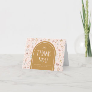 Cartão De Agradecimento Foto Confete Rosa Bege Dourado Formatura Adorable
