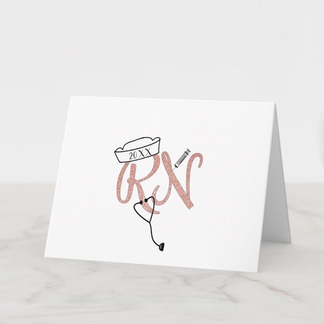 Cartão De Agradecimento Foto da enfermeira rosa obrigado você + mensagem (Criador carregado)