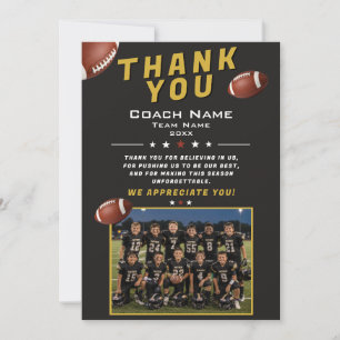 Cartão De Agradecimento Foto da Equipe de Futebol Americano Treinador