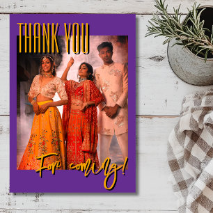 Cartão De Agradecimento Foto da Família no Festival Diwali em Roxo Real Mo