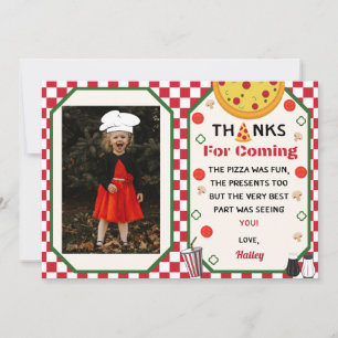 Cartão De Agradecimento Foto da Festa de aniversário de pizza Obrigado