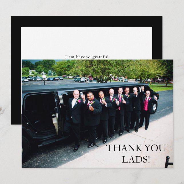 Cartão De Agradecimento Foto da Festa de Despedida de Solteiro (Frente/Verso)