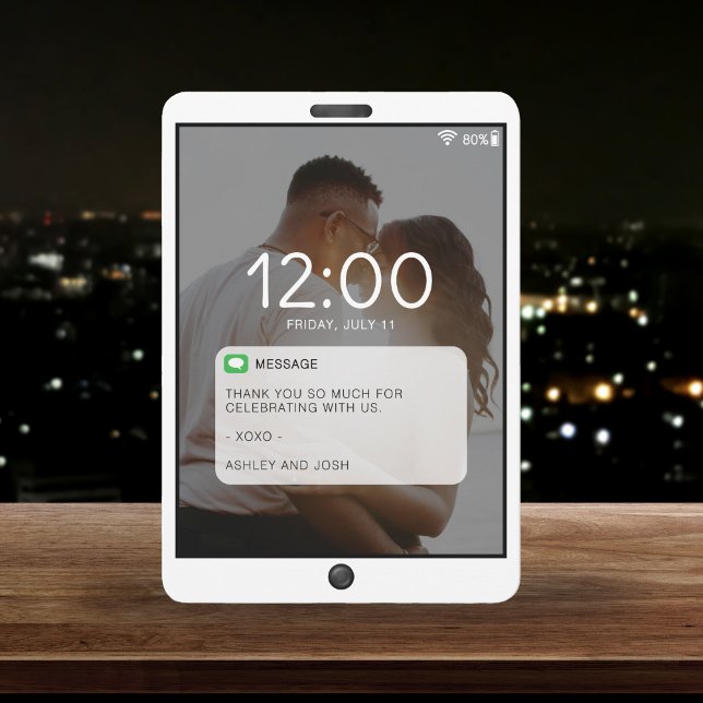 Cartão De Agradecimento Foto da Tela de Bloqueio do Telefone Celular (Cell Phone Lock Screen Photo Thank You Card
)