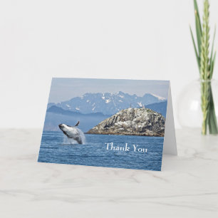 Cartão De Agradecimento Foto da vida selvagem da baleia do Alaska Humpback
