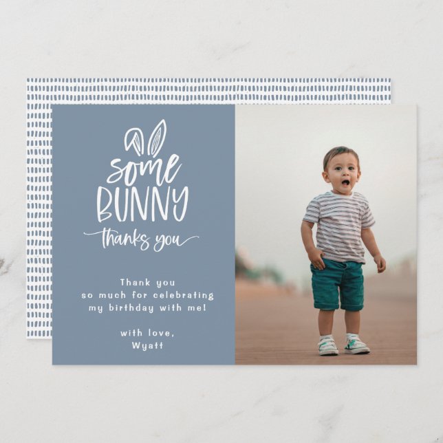 Cartão De Agradecimento Foto de algum coelho (Frente/Verso)