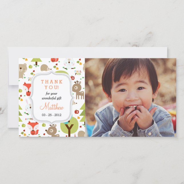 Cartão De Agradecimento Foto de Amigos do Woodland Qualquer Ocasião Obriga (Frente)