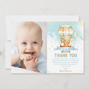 Cartão De Agradecimento Foto de animais da floresta de aniversário do Bal