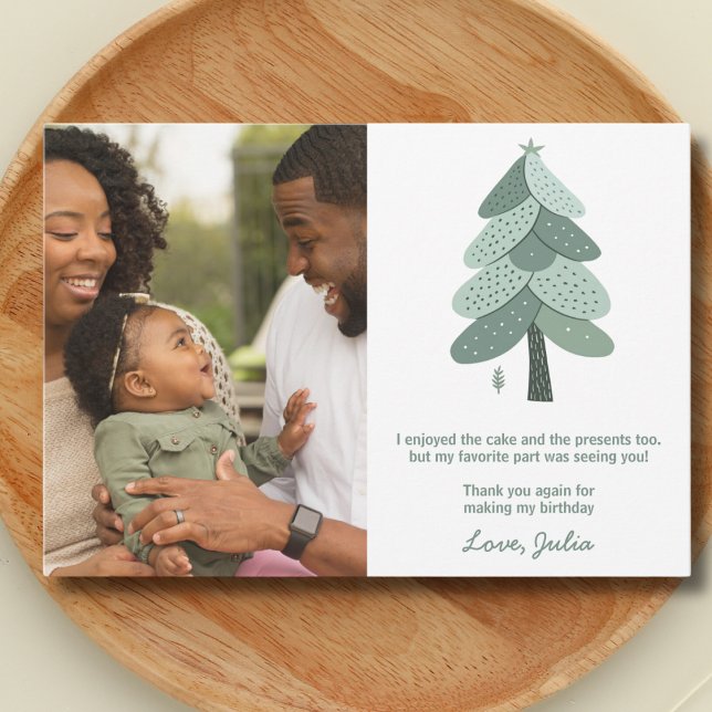 Cartão De Agradecimento Foto de aniversário da árvore de Natal (Criador carregado)