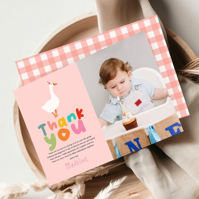 Cartão De Agradecimento Foto de aniversário de 2 anos da Girls Two Silly G (Criador carregado)