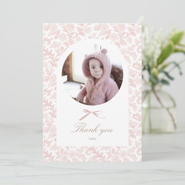 Cartão De Agradecimento Foto de aniversário de algum coelhinho (Em pé/Frente)