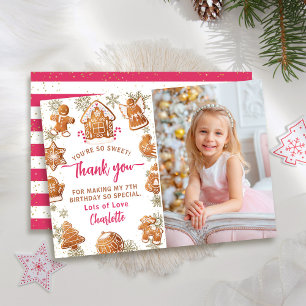 Cartão De Agradecimento Foto de aniversário de decoração de biscoito de ge