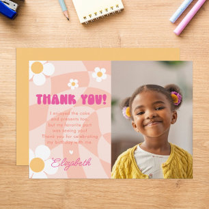 Cartão De Agradecimento Foto de Aniversário de Meninas que Estão Deixando 