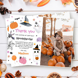 Cartão De Agradecimento Foto de aniversário do Fantasma do Halloween