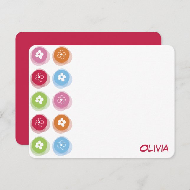 Cartão De Agradecimento Foto de aniversário do Felpudo Daisy Dots Kid, Col (Frente/Verso)