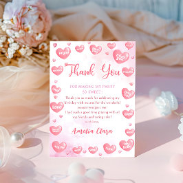 Cartão De Agradecimento Foto de Aniversário Namorada Rosa no Dia dos Namor