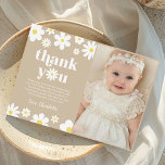 Cartão De Agradecimento Foto de Boho Retro Daisy Birthday<br><div class="desc">Boho Retro Daisy Birthday Cartões de agradecimentos de Foto</div>