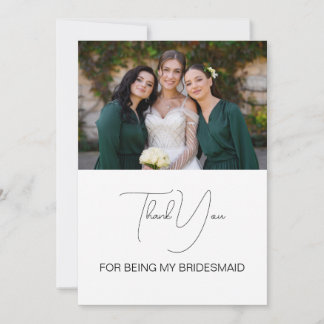 Cartão De Agradecimento Foto de Bridesmaid do Script Moderno Cute