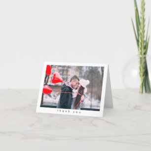 Cartão De Agradecimento Foto de Casal Simples Minimalista Moderna