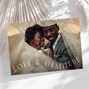 Cartão De Agradecimento Foto de casamento Amor & Gratidão