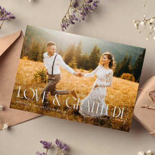 Cartão De Agradecimento Foto de casamento Amor & Gratidão