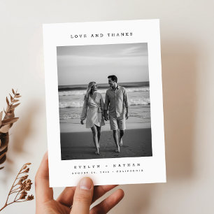 Cartão De Agradecimento Foto de Casamento Clássico Moderno