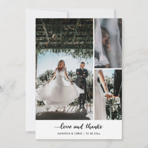 Cartão De Agradecimento Foto de casamento com roteiro de amor e graças mod