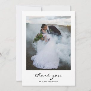 Cartão De Agradecimento Foto De Casamento Da Caligrafia Moderna Obrigado