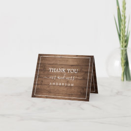 Cartão De Agradecimento Foto De Casamento Da Madeira Da Rustic Barn Obriga
