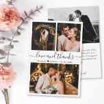 Cartão De Agradecimento Foto de Casamento de Obrigados e Amor<br><div class="desc">Elegante, Mínima Mão Que Leve O Cartões de agradecimentos Fotográfico De Casamento. modelo de cartões de agradecimentos de casamento com três fotos na frente e uma foto na parte traseira. Com o texto "Amor e obrigados" em uma letra escrita tipográfica escrita, escrita à mão, em preto, sobre fundo branco. Personalize...</div>
