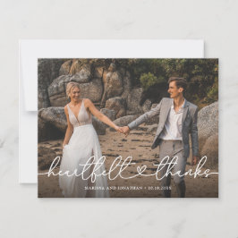 Cartão De Agradecimento Foto de Casamento de Obrigados Reais