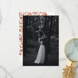 Cartão De Agradecimento Foto De Casamento Do Jardim De Borboleta Floral Te