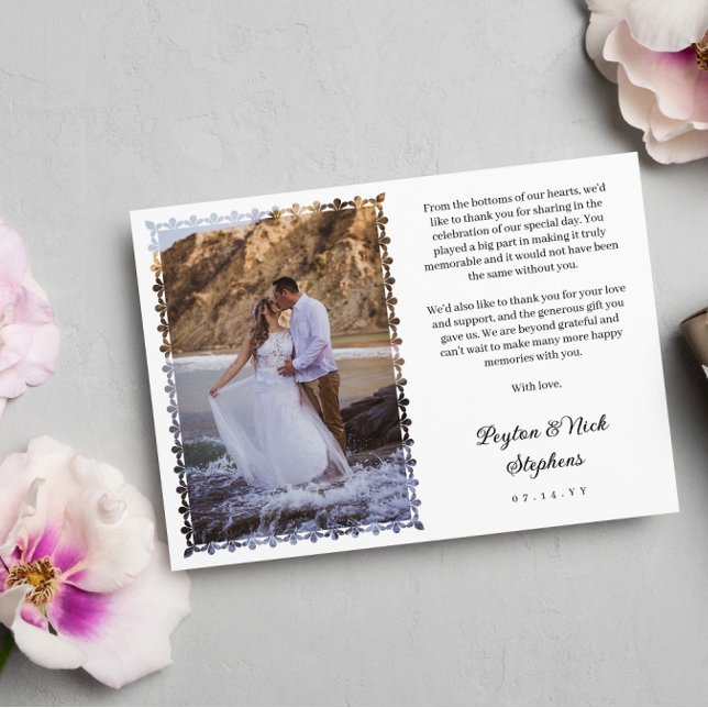 Cartão De Agradecimento Foto de casamento do quadro do Ornamentado impress (Criador carregado)