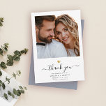 Cartão De Agradecimento Foto de Casamento Dourado de Coração com Script Mo<br><div class="desc">Este moderno coração de ouro chico,  obrigado a vocês,  nota mostra uma caligrafia de script escrita manuscrita ao lado de seus nomes em tipografia elegante de serifa sob sua foto favorita de casamento. Esta é a versão azul e branca empoeirada.</div>