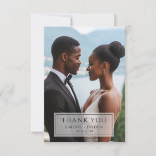 Cartão De Agradecimento Foto De Casamento Elegante Obrigado