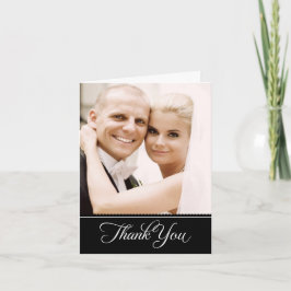 Cartão De Agradecimento Foto de Casamento em Branco e Preto