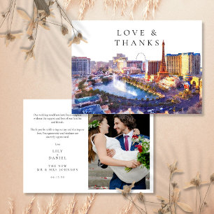 Cartão De Agradecimento Foto de Casamento em Las Vegas Nevada