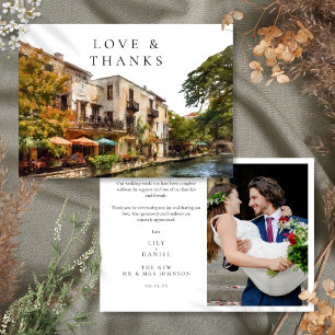 Cartão De Agradecimento Foto de Casamento em San Antonio Texas