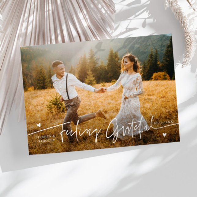 Cartão De Agradecimento Foto de casamento Feeling Grateful (Criador carregado)