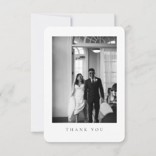 Cartão De Agradecimento Foto de casamento formal clássica arredondada