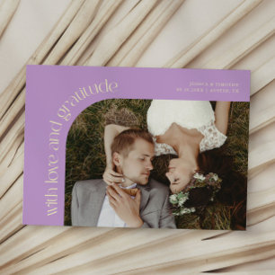 Cartão De Agradecimento Foto de casamento glicínias Amor e Gratidão