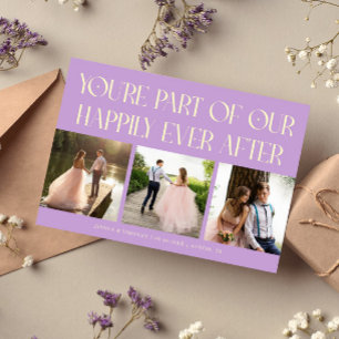 Cartão De Agradecimento Foto de casamento glicínias Felizes para Sempre