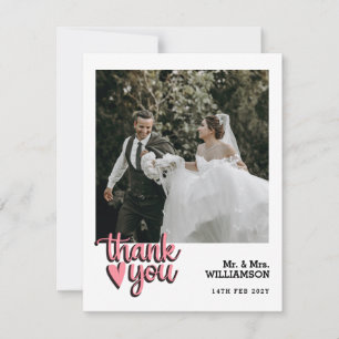 Cartão De Agradecimento Foto de Casamento Mínimo Moderno