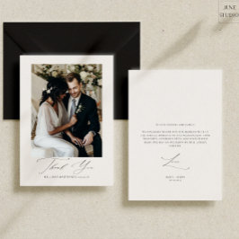Cartão De Agradecimento Foto de Casamento Moderna