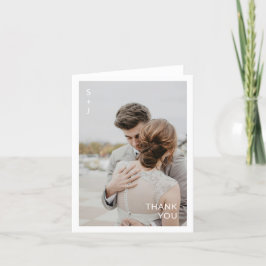 Cartão De Agradecimento Foto de casamento moderno