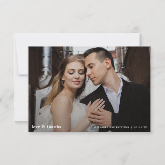 Cartão De Agradecimento Foto de casamento moderno Obrigado