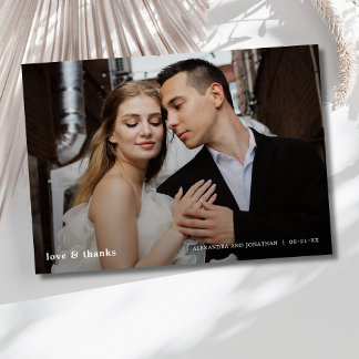 Cartão De Agradecimento Foto de casamento moderno Obrigado