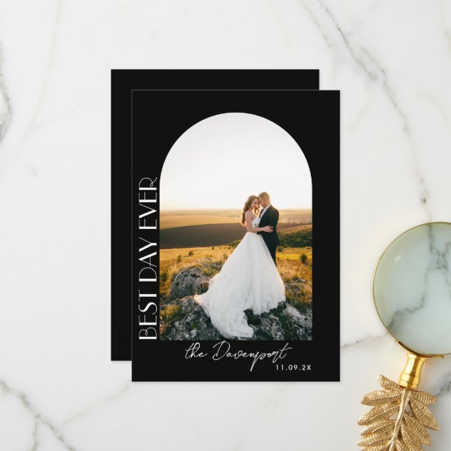 Cartão De Agradecimento Foto de casamento negro Obrigado (Frente/Verso In Situ)