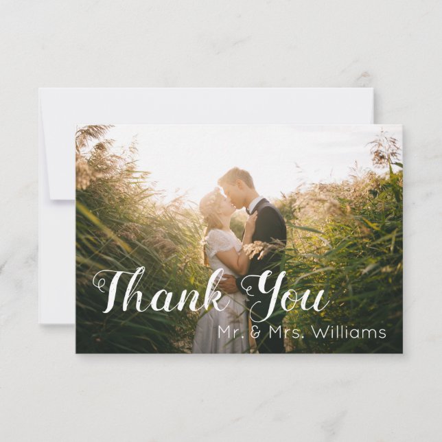 Cartão De Agradecimento Foto De Casamento Obrigado (Frente)